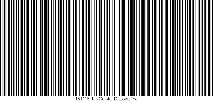 Código de barras (EAN, GTIN, SKU, ISBN): '151115_UNCalota_DLLogalPre'