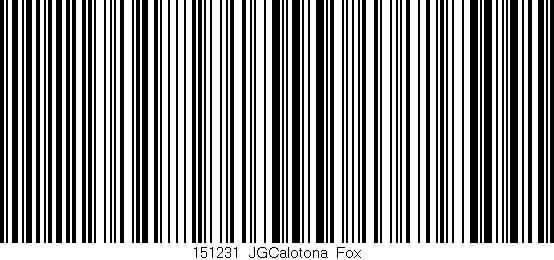 Código de barras (EAN, GTIN, SKU, ISBN): '151231_JGCalotona_Fox'