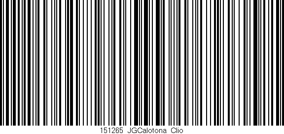 Código de barras (EAN, GTIN, SKU, ISBN): '151265_JGCalotona_Clio'