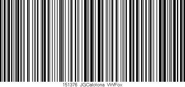 Código de barras (EAN, GTIN, SKU, ISBN): '151376_JGCalotona_VWFox'