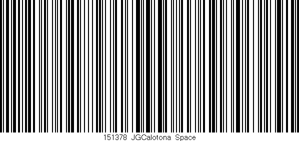 Código de barras (EAN, GTIN, SKU, ISBN): '151378_JGCalotona_Space'