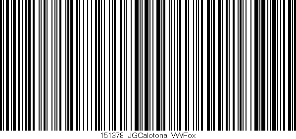 Código de barras (EAN, GTIN, SKU, ISBN): '151378_JGCalotona_VWFox'