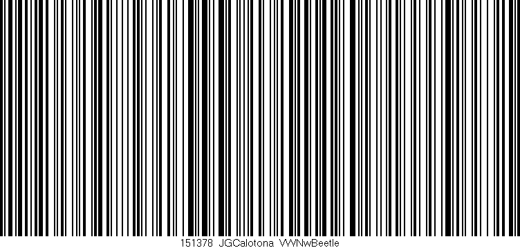 Código de barras (EAN, GTIN, SKU, ISBN): '151378_JGCalotona_VWNwBeetle'