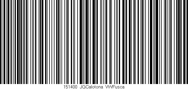Código de barras (EAN, GTIN, SKU, ISBN): '151400_JGCalotona_VWFusca'