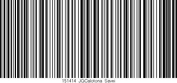 Código de barras (EAN, GTIN, SKU, ISBN): '151414_JGCalotona_Savei'