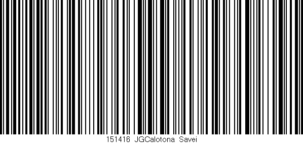 Código de barras (EAN, GTIN, SKU, ISBN): '151416_JGCalotona_Savei'