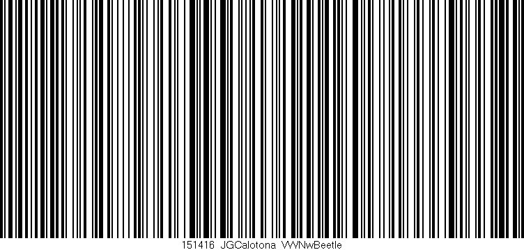 Código de barras (EAN, GTIN, SKU, ISBN): '151416_JGCalotona_VWNwBeetle'