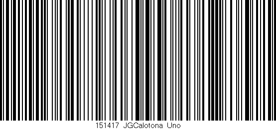 Código de barras (EAN, GTIN, SKU, ISBN): '151417_JGCalotona_Uno'