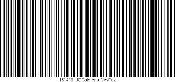 Código de barras (EAN, GTIN, SKU, ISBN): '151418_JGCalotona_VWFox'