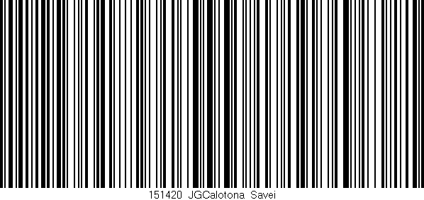 Código de barras (EAN, GTIN, SKU, ISBN): '151420_JGCalotona_Savei'