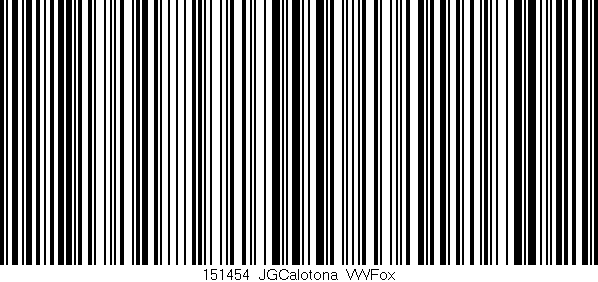 Código de barras (EAN, GTIN, SKU, ISBN): '151454_JGCalotona_VWFox'