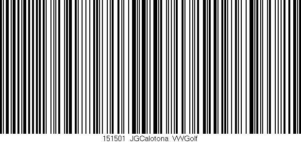 Código de barras (EAN, GTIN, SKU, ISBN): '151501_JGCalotona_VWGolf'