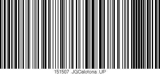 Código de barras (EAN, GTIN, SKU, ISBN): '151507_JGCalotona_UP'