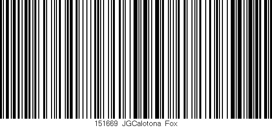 Código de barras (EAN, GTIN, SKU, ISBN): '151669_JGCalotona_Fox'