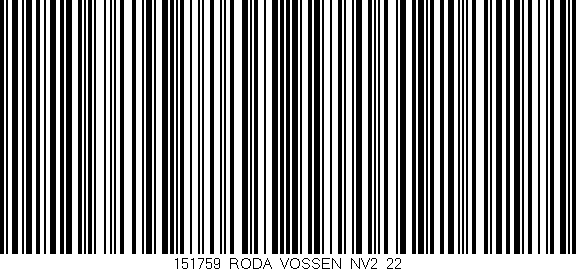 Código de barras (EAN, GTIN, SKU, ISBN): '151759_RODA_VOSSEN_NV2_22'