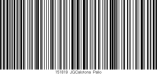 Código de barras (EAN, GTIN, SKU, ISBN): '151819_JGCalotona_Palio'