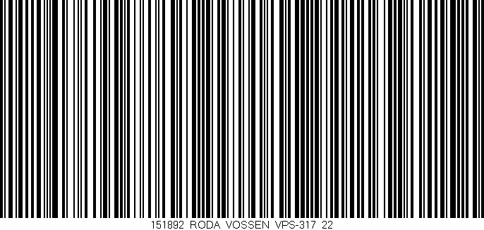 Código de barras (EAN, GTIN, SKU, ISBN): '151892_RODA_VOSSEN_VPS-317_22'