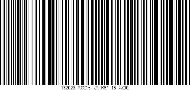 Código de barras (EAN, GTIN, SKU, ISBN): '152026_RODA_KR_K51_15_4X98'