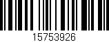 Código de barras (EAN, GTIN, SKU, ISBN): '15753926'