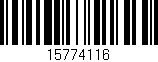 Código de barras (EAN, GTIN, SKU, ISBN): '15774116'