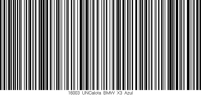Código de barras (EAN, GTIN, SKU, ISBN): '16003_UNCalota_BMW_X3_Azul'