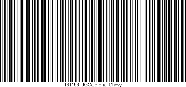 Código de barras (EAN, GTIN, SKU, ISBN): '161198_JGCalotona_Chevy'