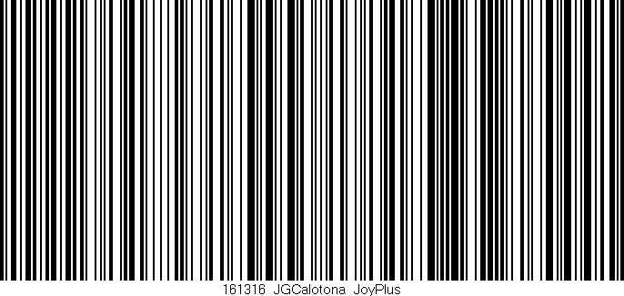 Código de barras (EAN, GTIN, SKU, ISBN): '161316_JGCalotona_JoyPlus'