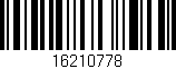 Código de barras (EAN, GTIN, SKU, ISBN): '16210778'