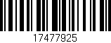 Código de barras (EAN, GTIN, SKU, ISBN): '17477925'