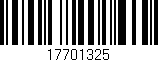 Código de barras (EAN, GTIN, SKU, ISBN): '17701325'