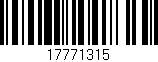 Código de barras (EAN, GTIN, SKU, ISBN): '17771315'