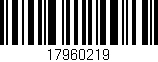 Código de barras (EAN, GTIN, SKU, ISBN): '17960219'