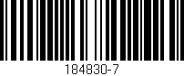 Código de barras (EAN, GTIN, SKU, ISBN): '184830-7'