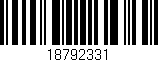 Código de barras (EAN, GTIN, SKU, ISBN): '18792331'