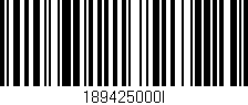 Código de barras (EAN, GTIN, SKU, ISBN): '189425000I'