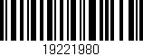 Código de barras (EAN, GTIN, SKU, ISBN): '19221980'