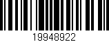 Código de barras (EAN, GTIN, SKU, ISBN): '19948922'