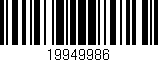 Código de barras (EAN, GTIN, SKU, ISBN): '19949986'