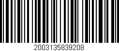 Código de barras (EAN, GTIN, SKU, ISBN): '2003135839208'