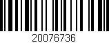 Código de barras (EAN, GTIN, SKU, ISBN): '20076736'