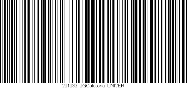 Código de barras (EAN, GTIN, SKU, ISBN): '201033_JGCalotona_UNIVER'