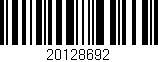 Código de barras (EAN, GTIN, SKU, ISBN): '20128692'
