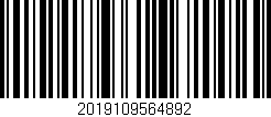 Código de barras (EAN, GTIN, SKU, ISBN): '2019109564892'