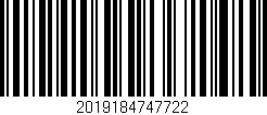 Código de barras (EAN, GTIN, SKU, ISBN): '2019184747722'