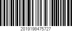 Código de barras (EAN, GTIN, SKU, ISBN): '2019198475727'