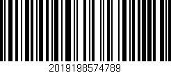 Código de barras (EAN, GTIN, SKU, ISBN): '2019198574789'