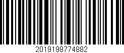 Código de barras (EAN, GTIN, SKU, ISBN): '2019198774882'