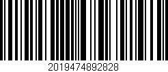 Código de barras (EAN, GTIN, SKU, ISBN): '2019474892828'