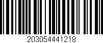 Código de barras (EAN, GTIN, SKU, ISBN): '203054441218'