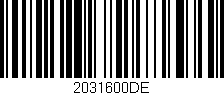 Código de barras (EAN, GTIN, SKU, ISBN): '2031600DE'